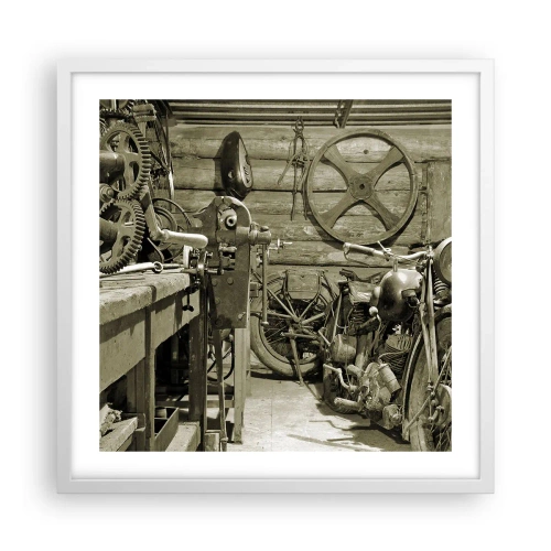 Poster in cornice bianca - Nel capanno di zio Alfredo - 50x50 cm