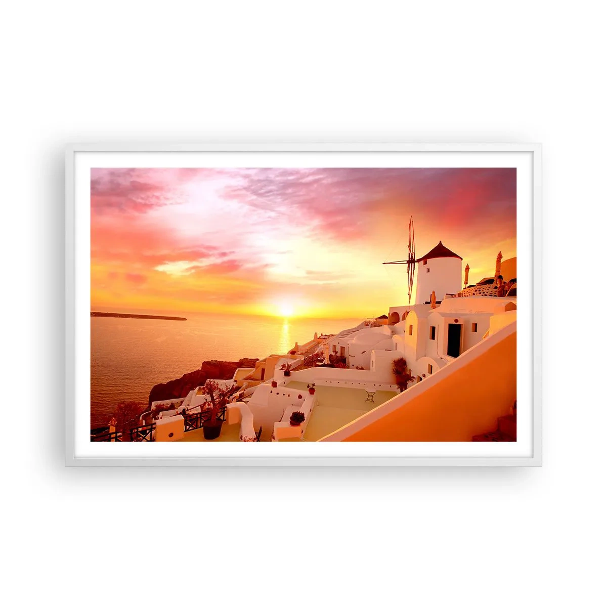 Poster in cornice bianca - Sciogliersi nel bianco e nell'oro - 91x61 cm