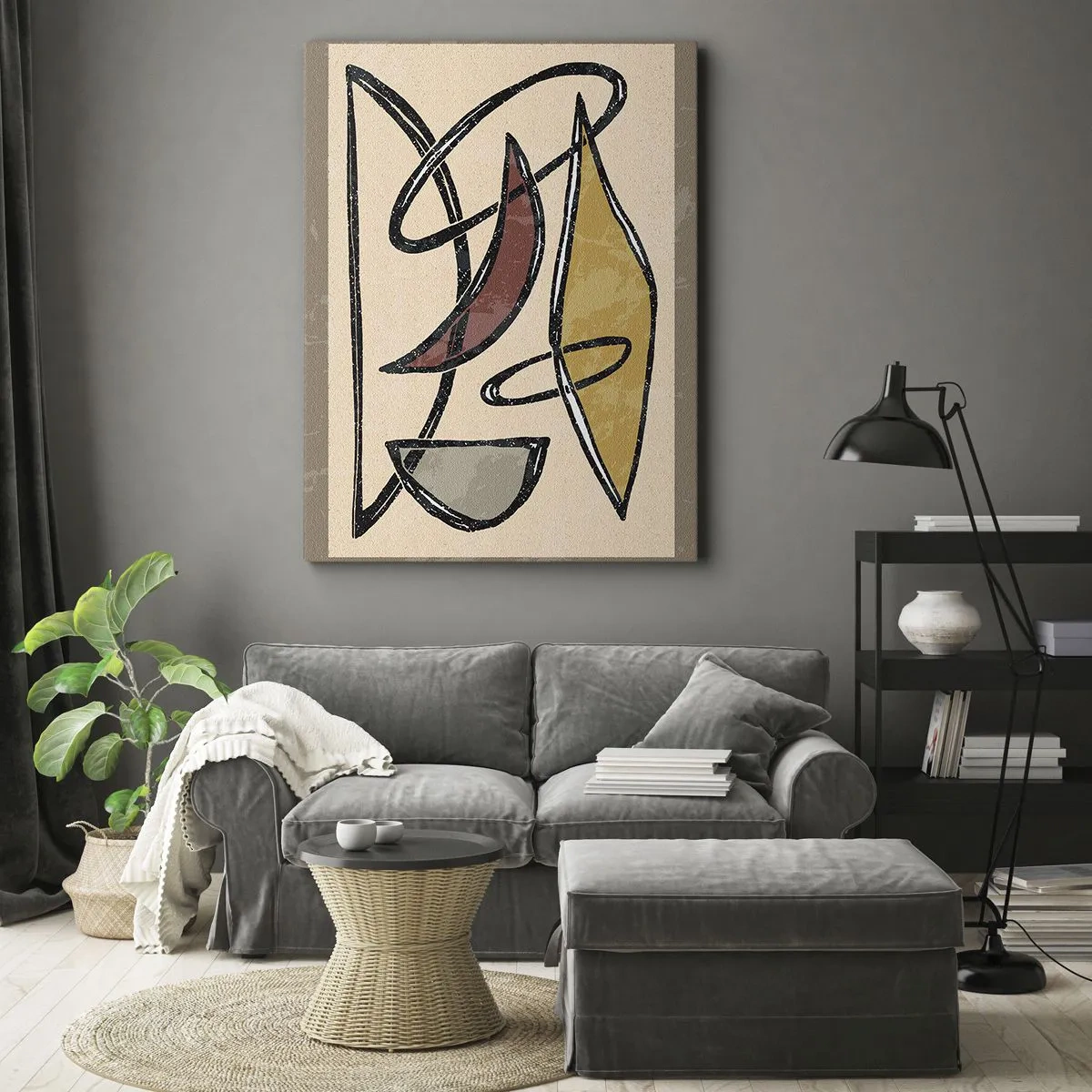 Quadro su tela - Stampe su Tela - Composizione: archi e ovali - 55x100 cm