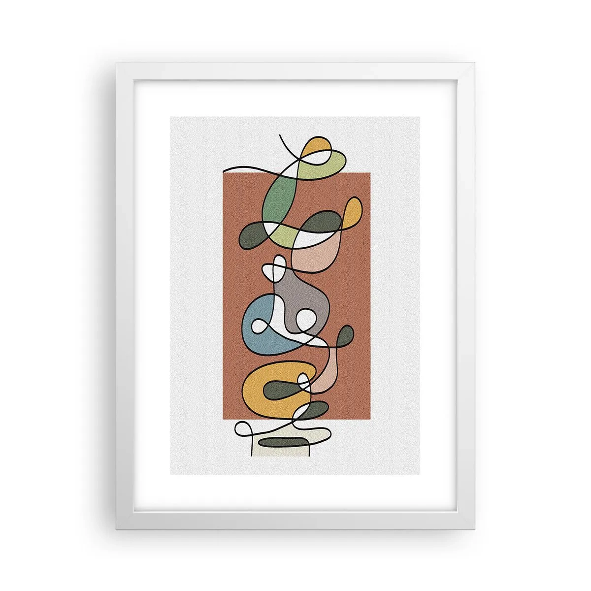 Poster in cornice bianca - Astrazione: saltello colorato - 30x40 cm