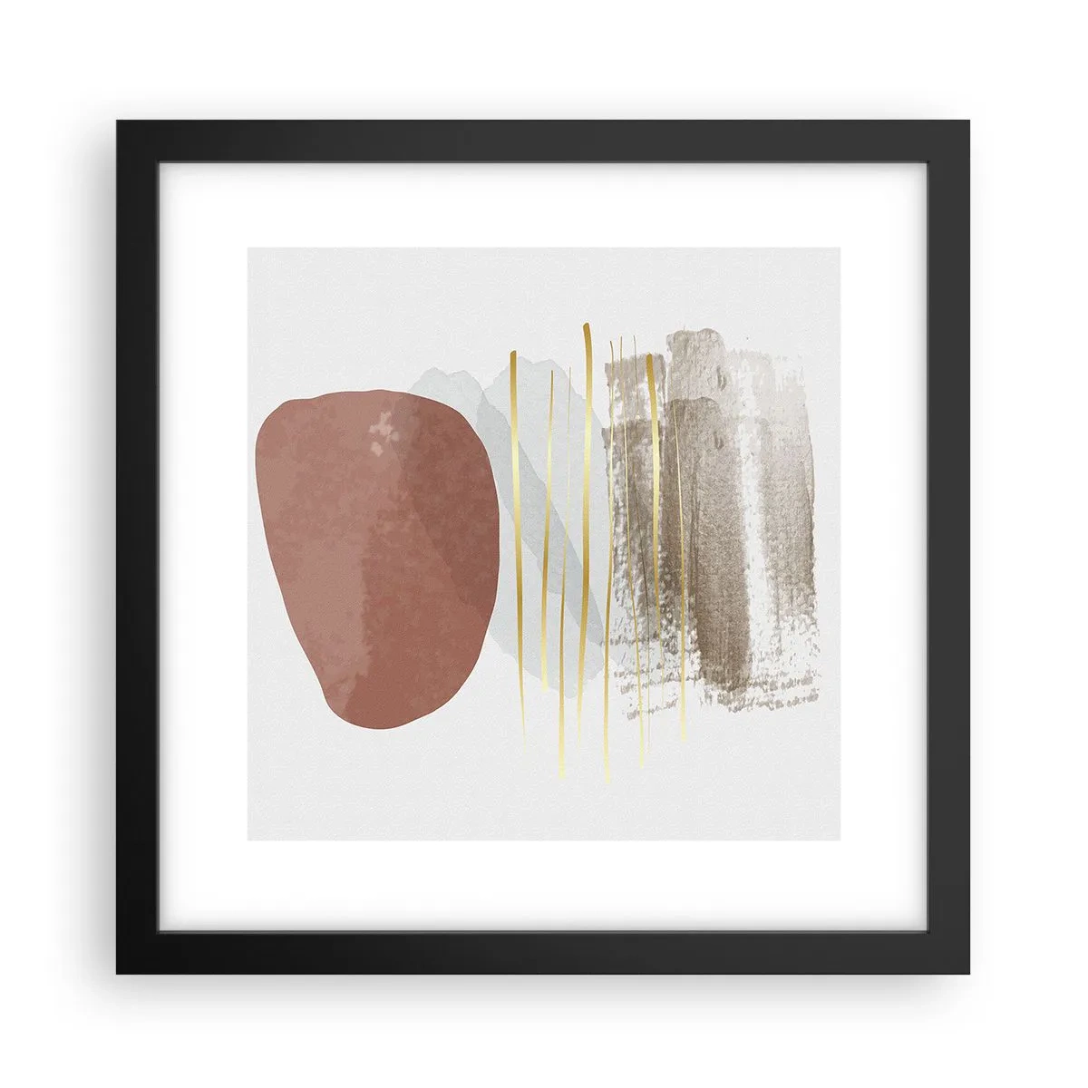 Poster in cornice nera - Colonnato astratto - 30x30 cm