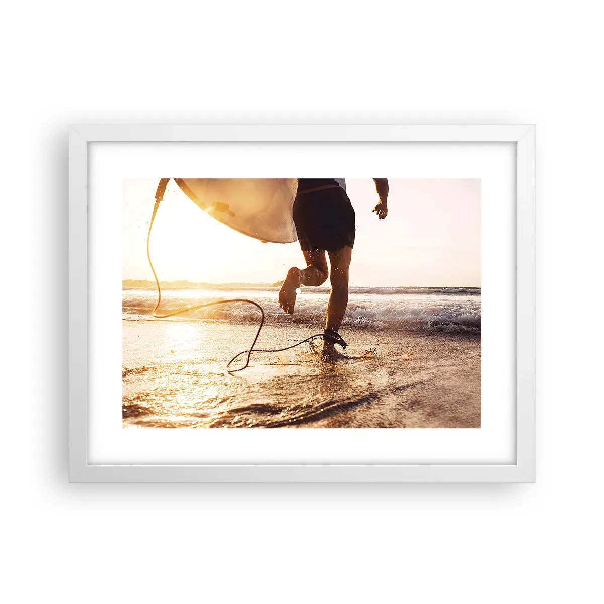 Poster in cornice bianca - L'incontro delle onde - 40x30 cm