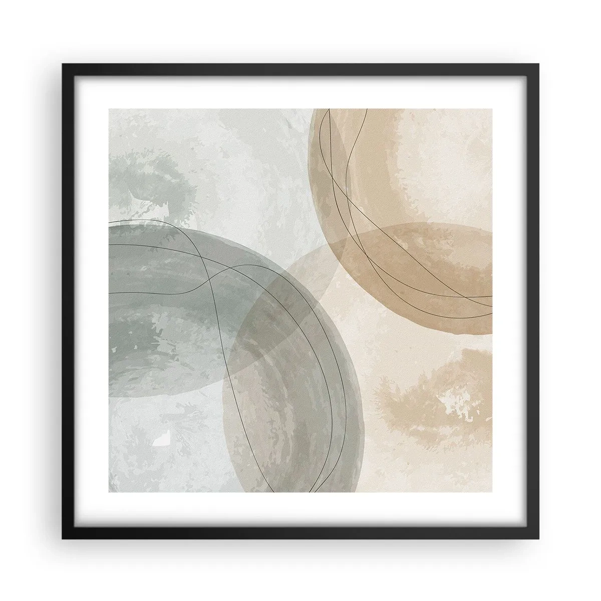 Poster in cornice nera - Compenetrazione di mondi - 50x50 cm