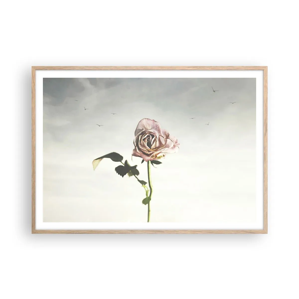 Poster in cornice rovere chiaro - Il benvenuto alla primavera - 100x70 cm