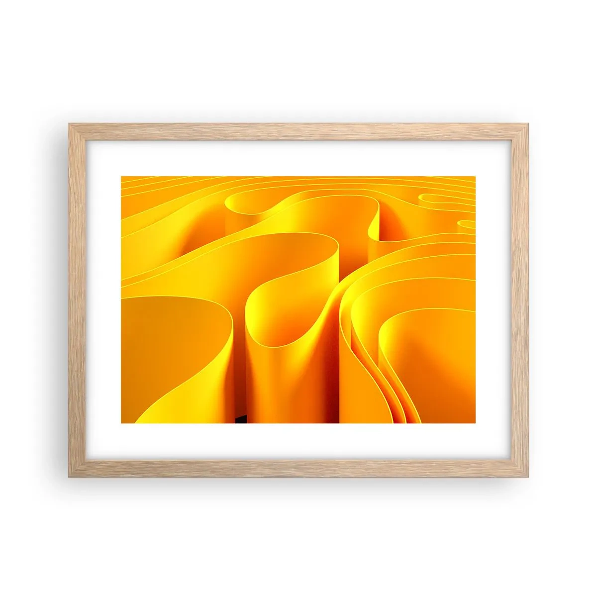 Poster in cornice rovere chiaro - Come onde di sole - 40x30 cm