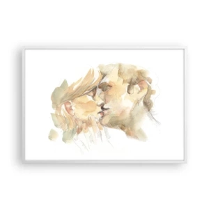 Poster in cornice bianca - Sarà l'anima gemella? - 100x70 cm