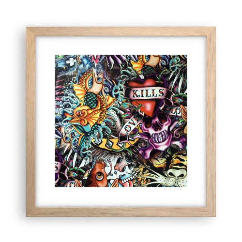 Poster in cornice rovere chiaro - Il sogno del tatuatore - 30x30 cm