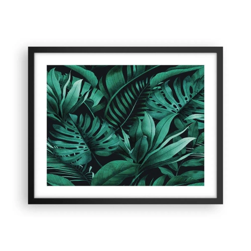 Poster in cornice nera - Dal profondo del verde tropicale - 50x40 cm