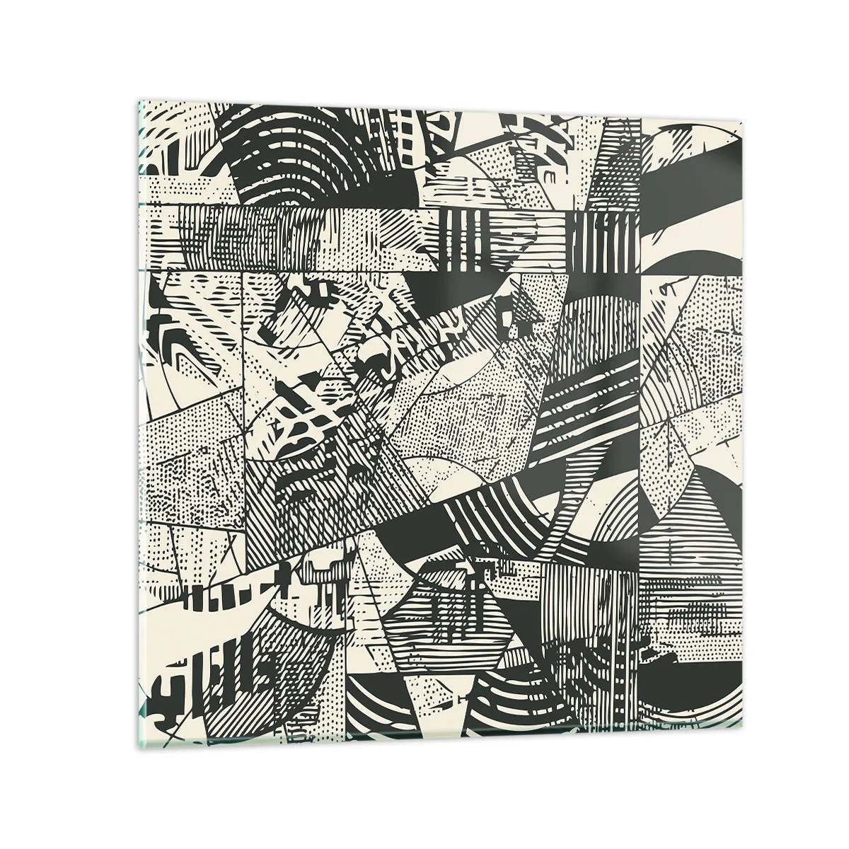 Quadro su vetro - Dinamica della contemporaneità - 40x40 cm