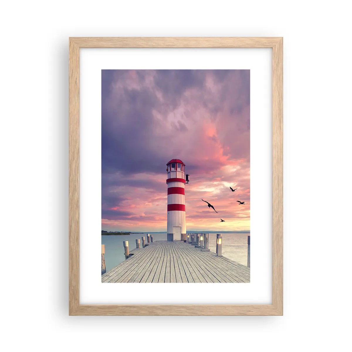 Poster in cornice rovere chiaro - Tempo di tornare in porto - 30x40 cm