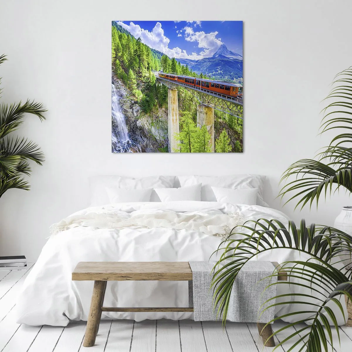 Quadro su tela - Stampe su Tela - Ferrovia alpina - 50x50 cm