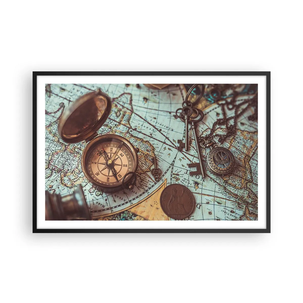 Poster in cornice nera - Per il cercatore di avventure - 91x61 cm