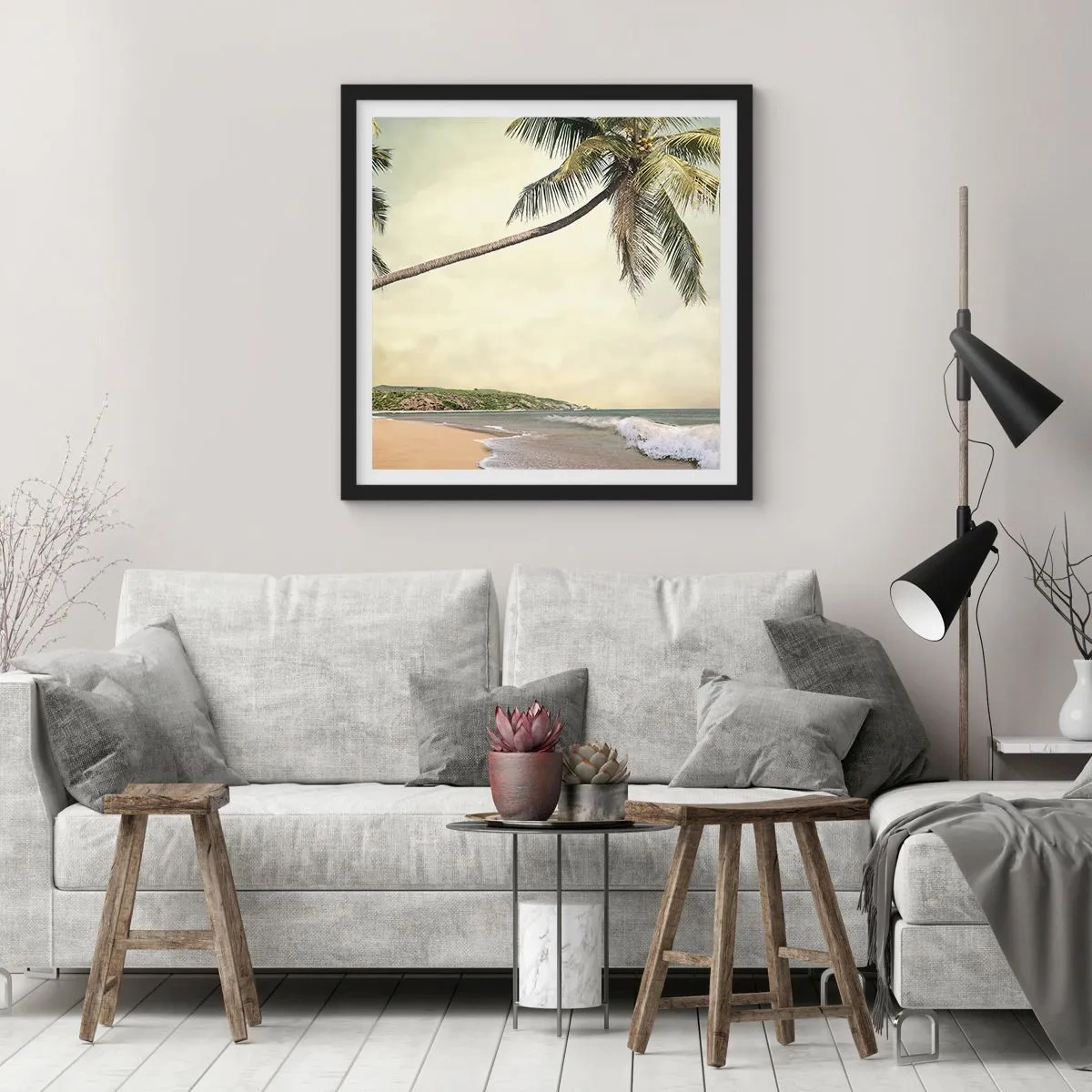 Poster in cornice nera - Sogno tropicale - 30x30 cm
