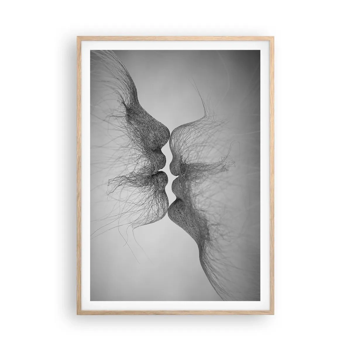 Poster in cornice rovere chiaro - Il bacio del vento - 70x100 cm