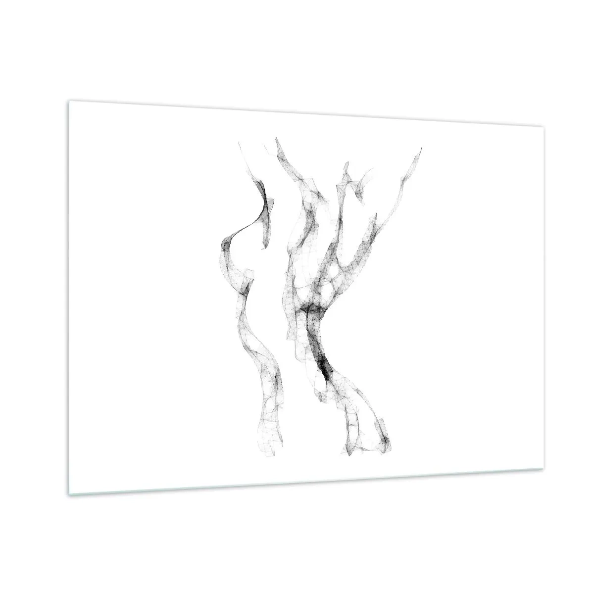 Quadro su vetro - Sagoma femminile astratta fatta di linee nere e fumose - 100x70cm - Bella e forte - Decorazione murale moderna per soggiorno e camera da letto ARTTOR