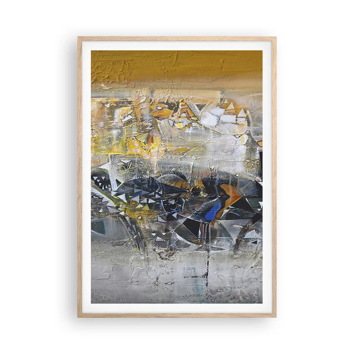 Poster in cornice rovere chiaro - Tutto andrà bene - 70x100 cm