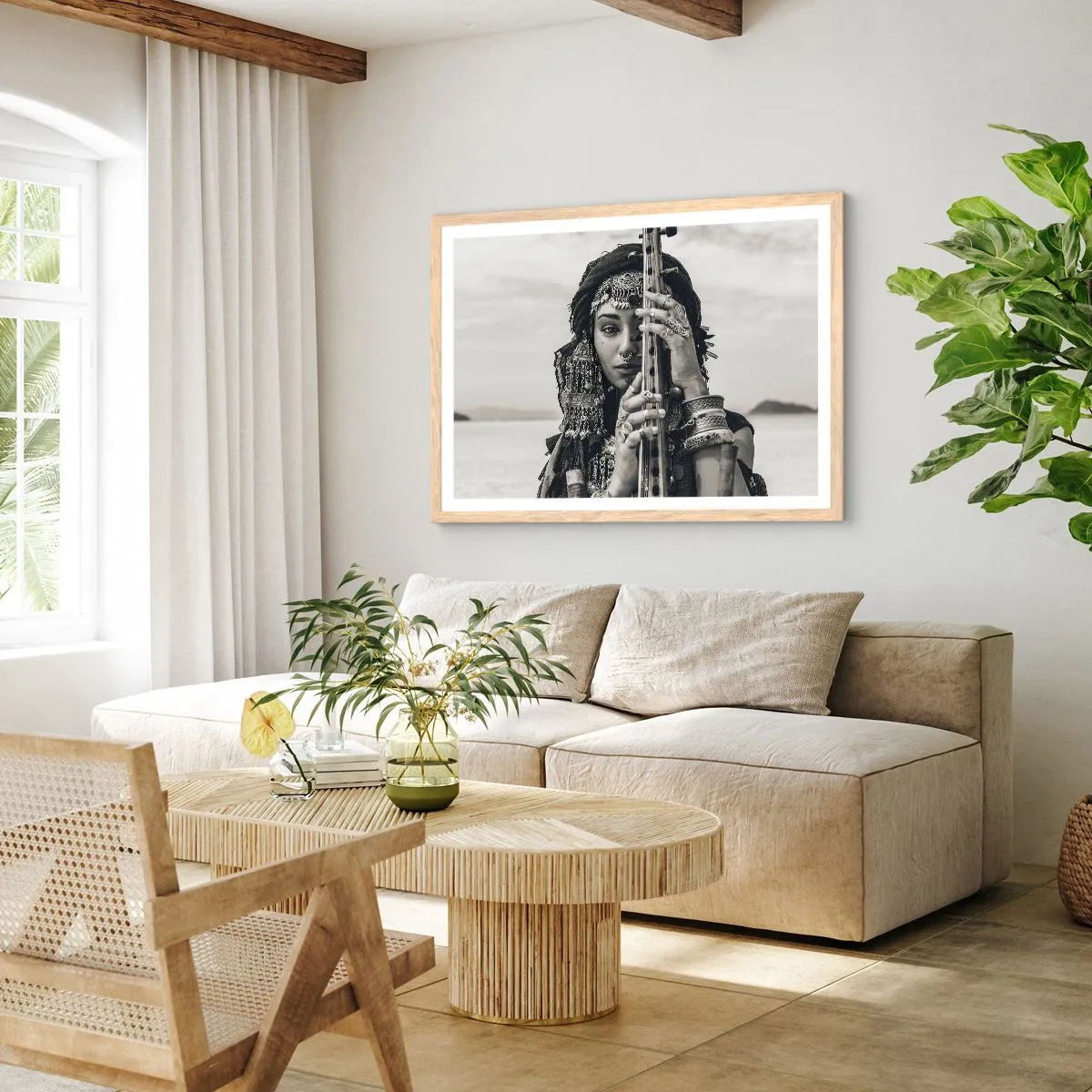 Poster in cornice rovere chiaro - La musica dell'oriente - 50x40 cm