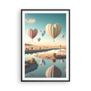 Poster in cornice nera - L'amore permette di volare - 61x91 cm