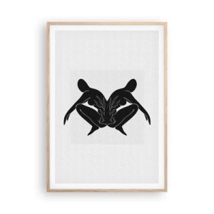 Poster in cornice rovere chiaro - Anima comune - 70x100 cm