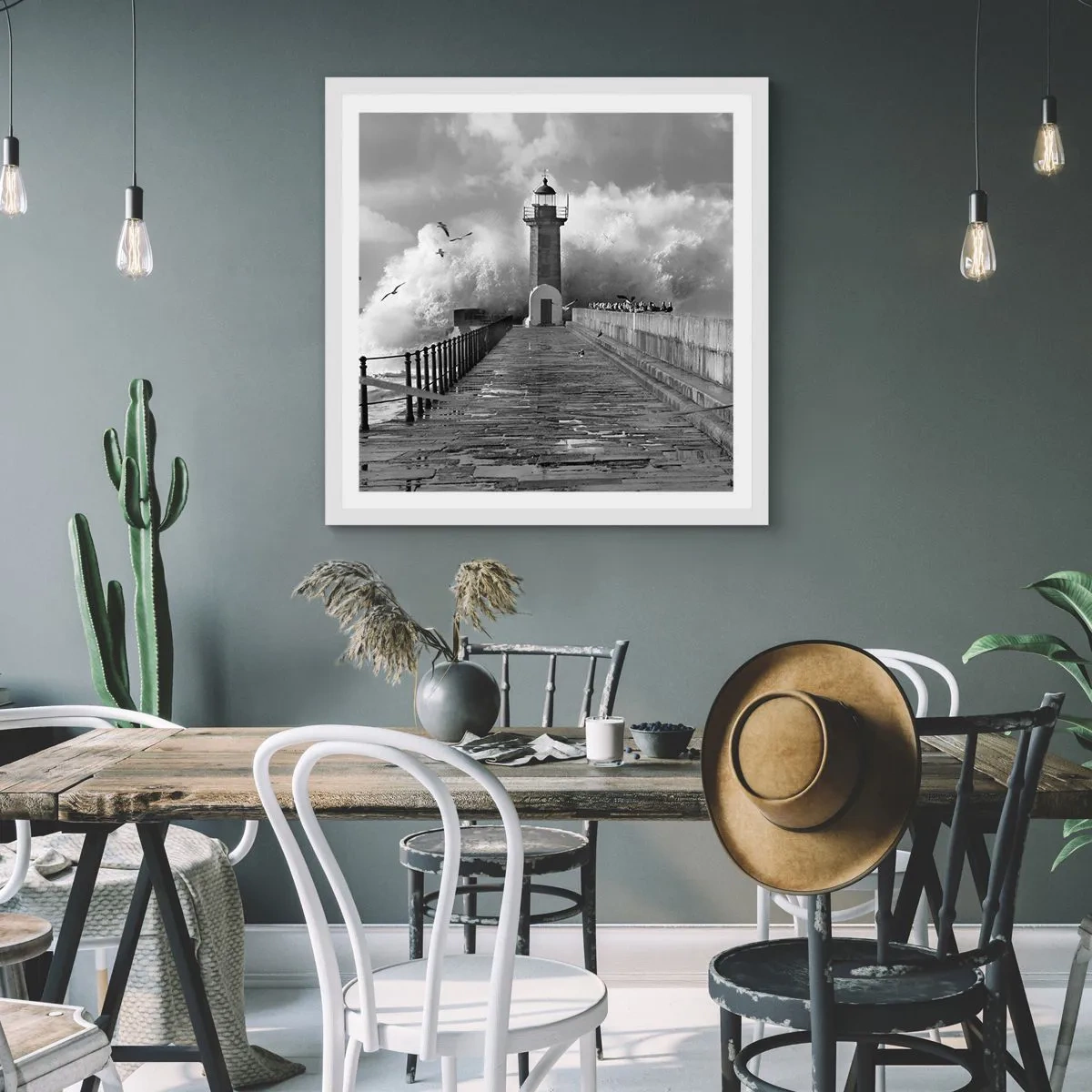 Poster in cornice bianca - Senza paura - 60x60 cm