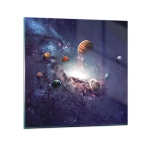 Quadro su vetro - Sistema solare danzante - 30x30 cm