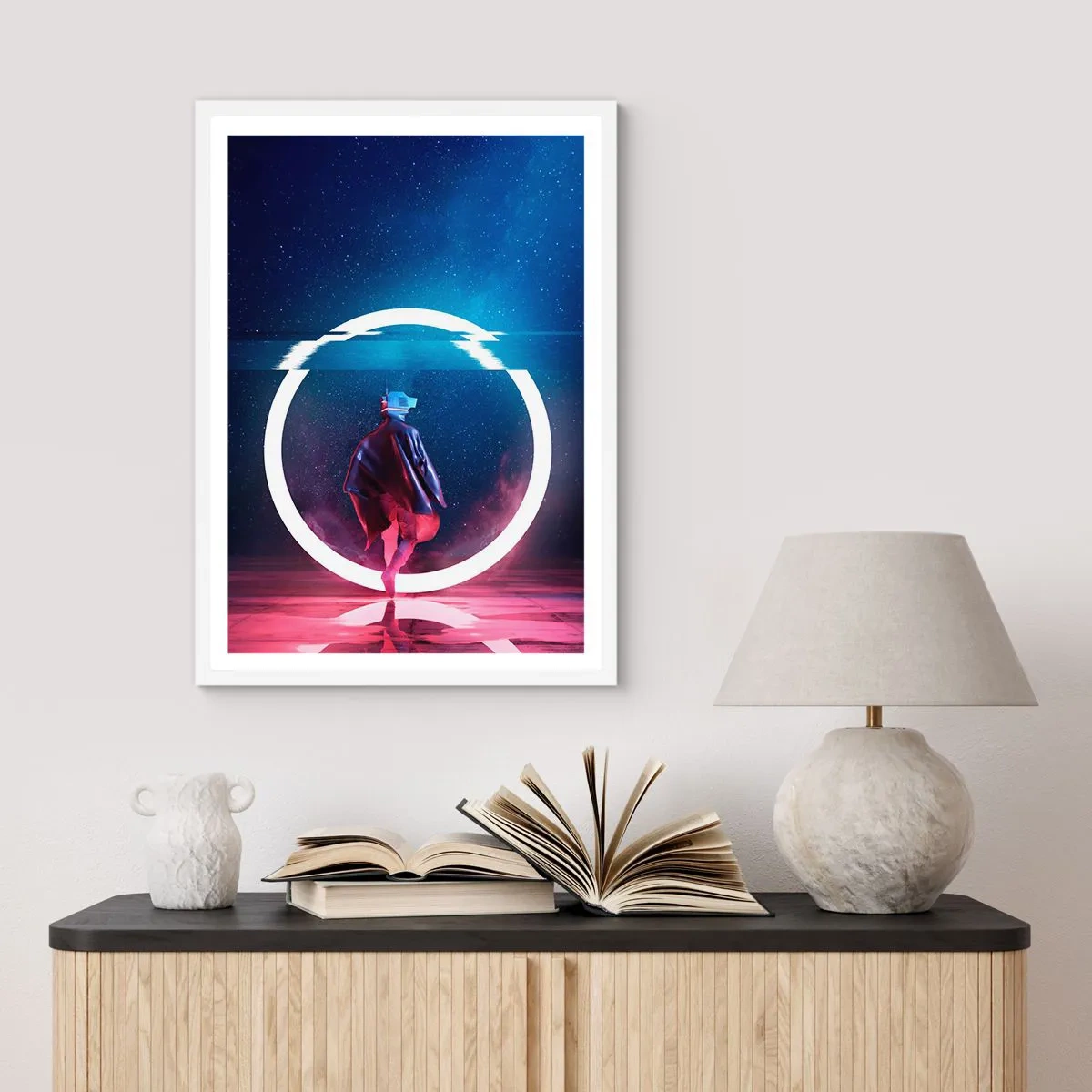 Poster in cornice bianca - Tra due mondi - 40x50 cm