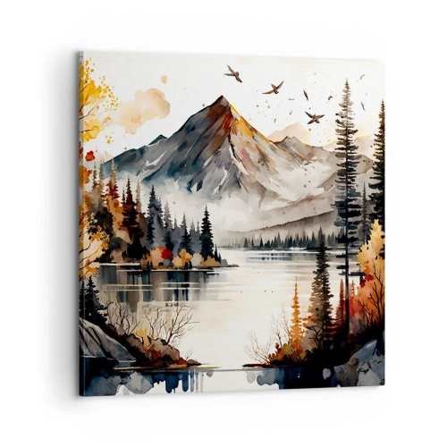 Quadro su tela - Stampe su Tela - L'autunno dorato sui monti - 60x60 cm