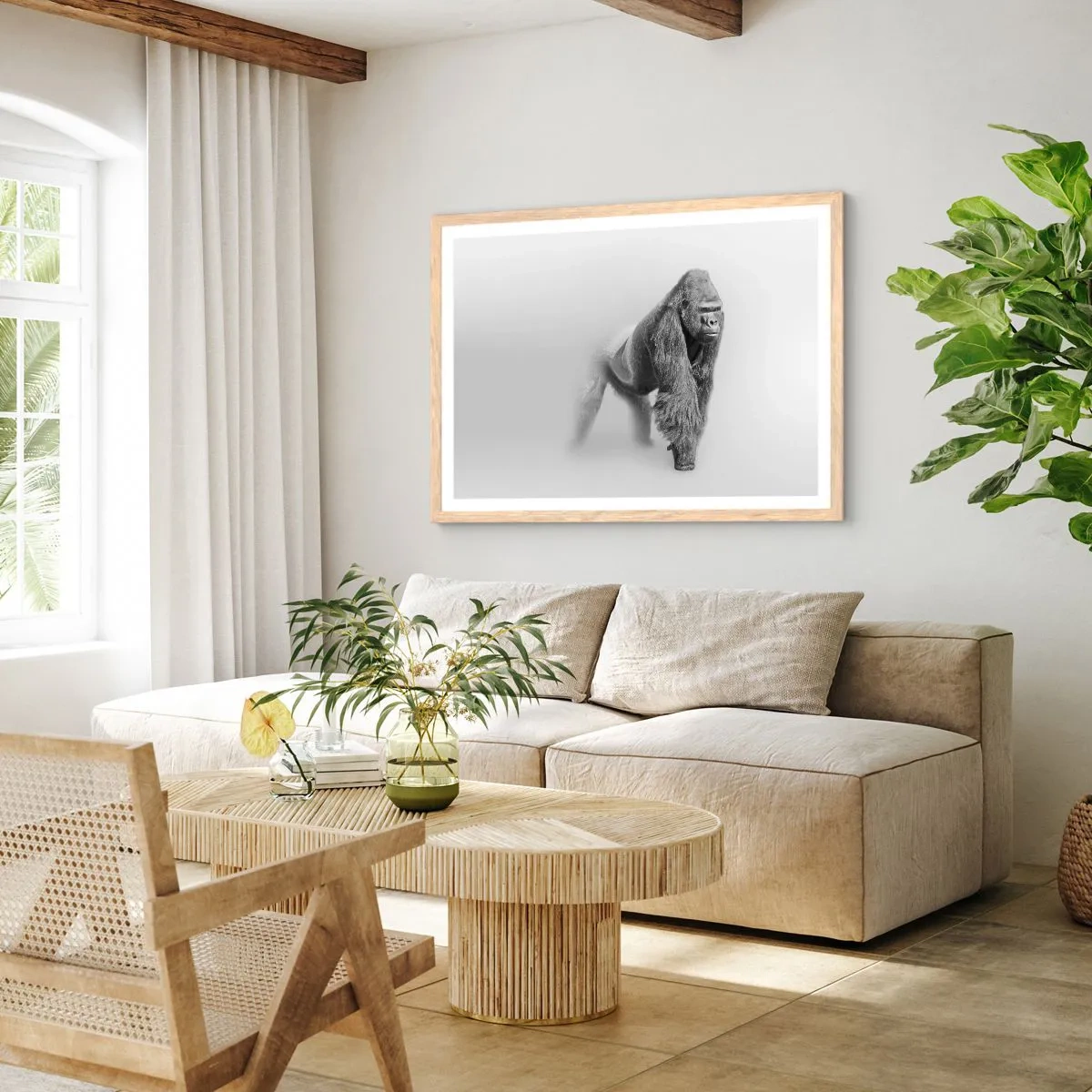 Poster in cornice rovere chiaro - Sicuro della propria forza - 70x50 cm