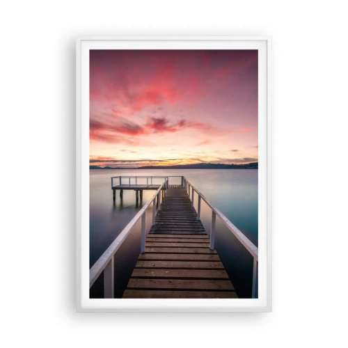 Poster in cornice bianca - La fiamma mite della sera - 70x100 cm