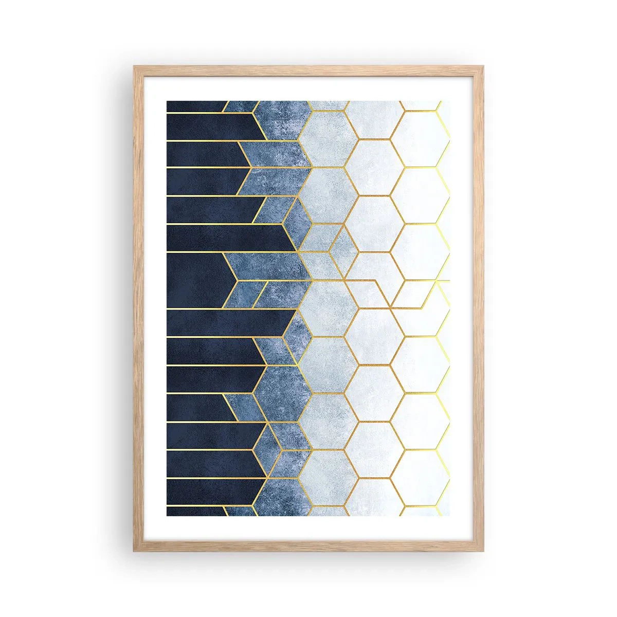 Poster in cornice rovere chiaro - Composizione a ritmo sincopato - 50x70 cm