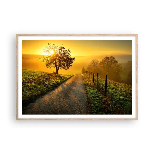 Poster in cornice rovere chiaro - Pomeriggio di miele - 100x70 cm