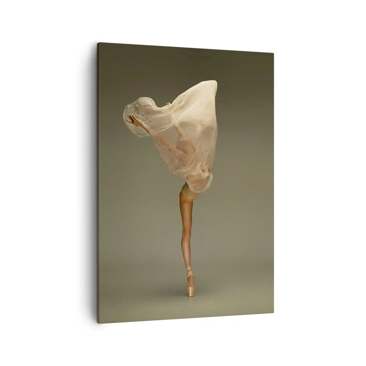 Quadro su tela - Stampe su Tela - Una ballerina che fluttua nell'aria con il tessuto - 50x70cm - Adesso vola via - Decorazione murale moderna per soggiorno e camera da letto ARTTOR