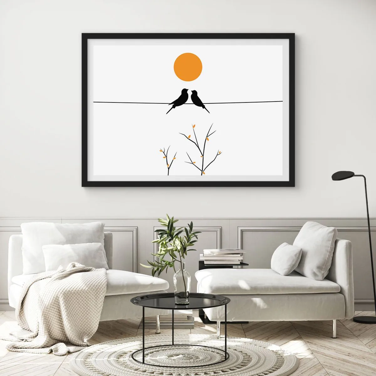 Poster in cornice nera - Sera da usignoli - 91x61 cm