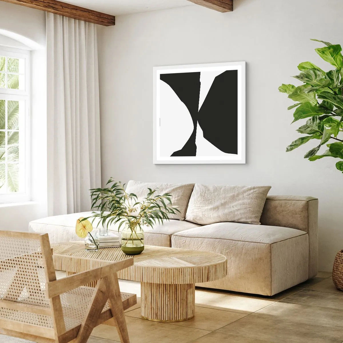 Poster in cornice bianca - Positivo - negativo - 40x40 cm