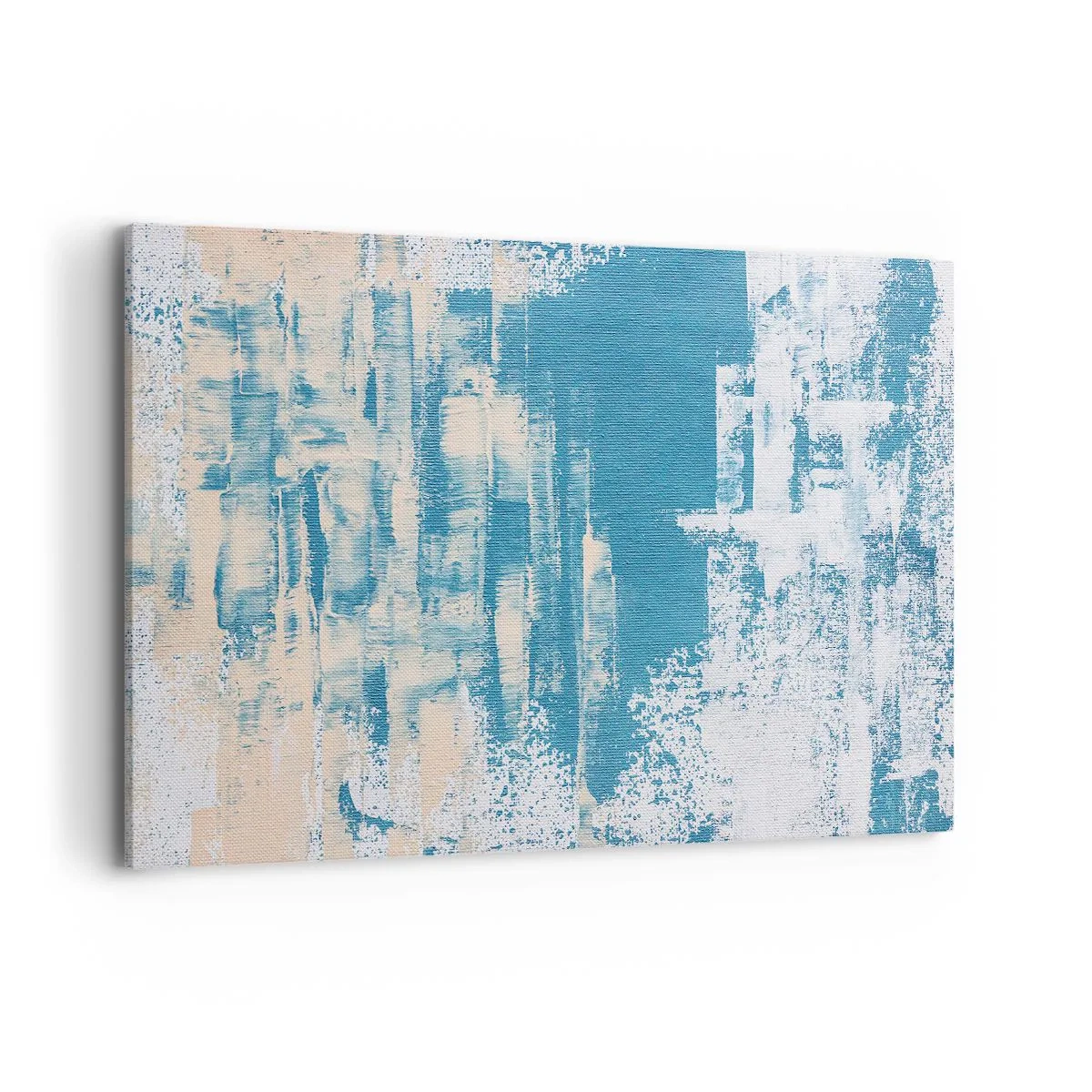 Quadro su tela - Stampe su Tela - Composizione astratta nei toni del blu e del bianco - 100x70cm - Attraverso il ghiaccio - Decorazione murale moderna per soggiorno e camera da letto ARTTOR