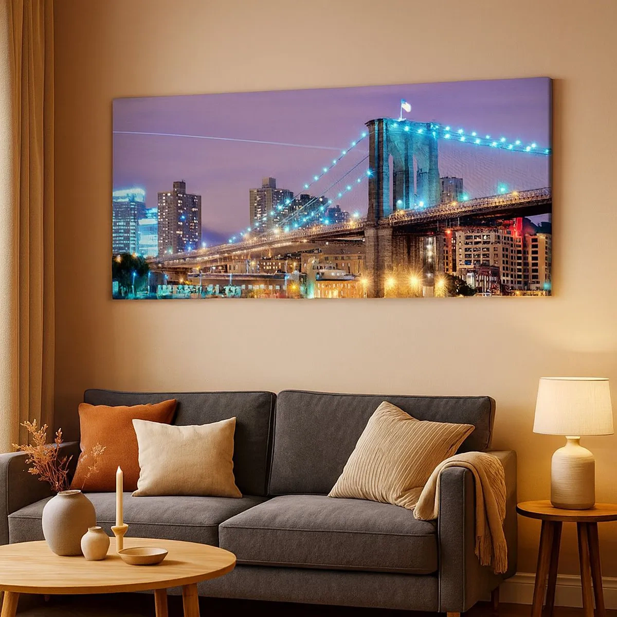 Quadro su tela - Stampe su Tela - Da tanti anni il ponte di Brooklyn - 100x40 cm