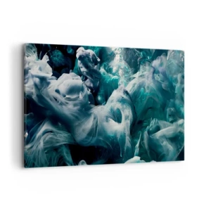 Quadro su tela - Stampe su Tela - Onde astratte dinamiche nelle tonalità del blu e del bianco - 120x80cm - Il movimento dei colori - Decorazione murale moderna per soggiorno e camera da letto ARTTOR