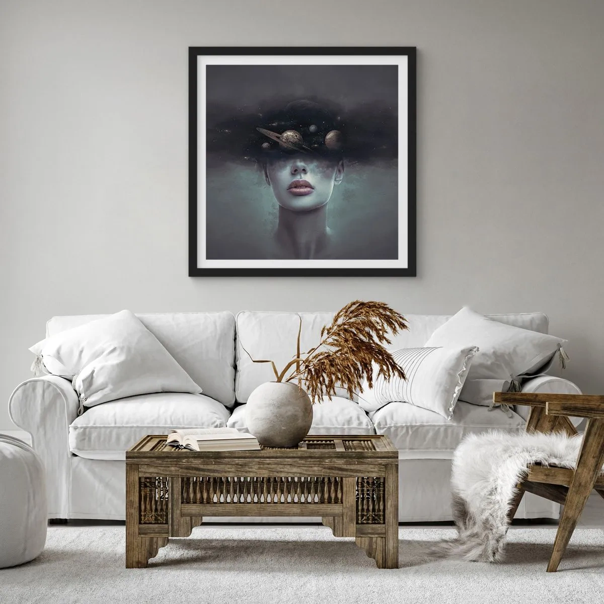 Poster in cornice nera - E i pianeti folleggiano... - 30x30 cm