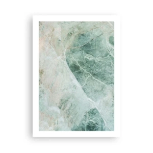 Poster - Struttura in marmo verde con delicate venature bianche - 50x70cm - Il freddo nobile della pietra - Decorazione murale moderna per soggiorno e camera da letto ARTTOR