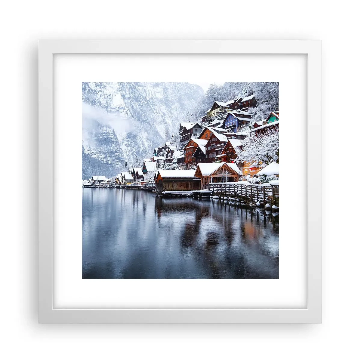 Poster in cornice bianca - Decorazione invernale - 30x30 cm