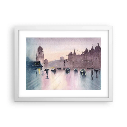 Poster in cornice bianca - Nella nebbia piovigginosa - 40x30 cm