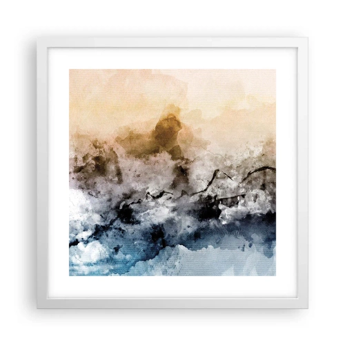 Poster in cornice bianca - Immersi in una nuvola di nebbia - 40x40 cm