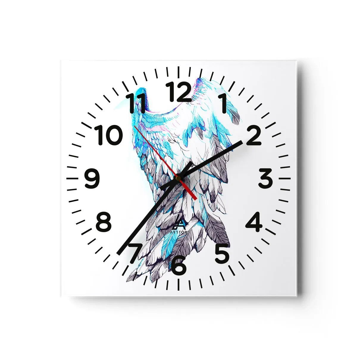 Orologio da parete - Orologio in Vetro - Mi servono le ali - 30x30 cm