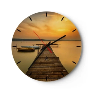 Orologio da parete - Orologio in Vetro - Ti apro il cielo dorato - 40x40 cm