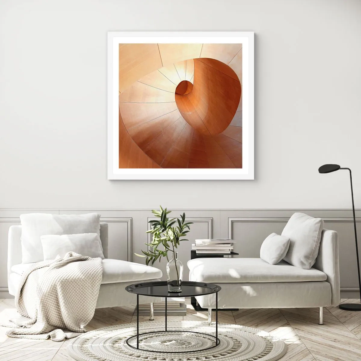 Poster in cornice bianca - Serpentina architettonica - 50x50 cm