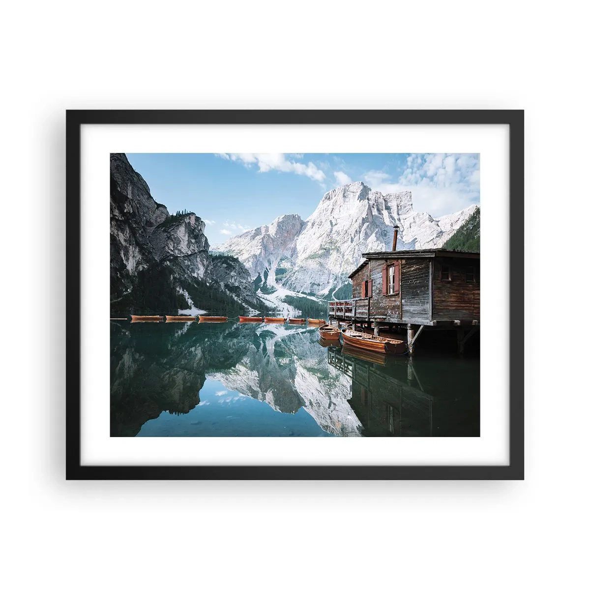 Poster in cornice nera - Mattina cristallina sui monti - 50x40 cm