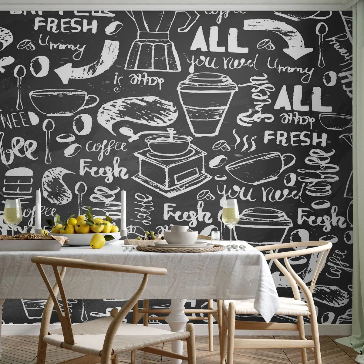 Fotomurali Autoadesivo Deluxe Sticker - All you need is… - Gastronomia, Murale, Graffiti - 100x70 cm