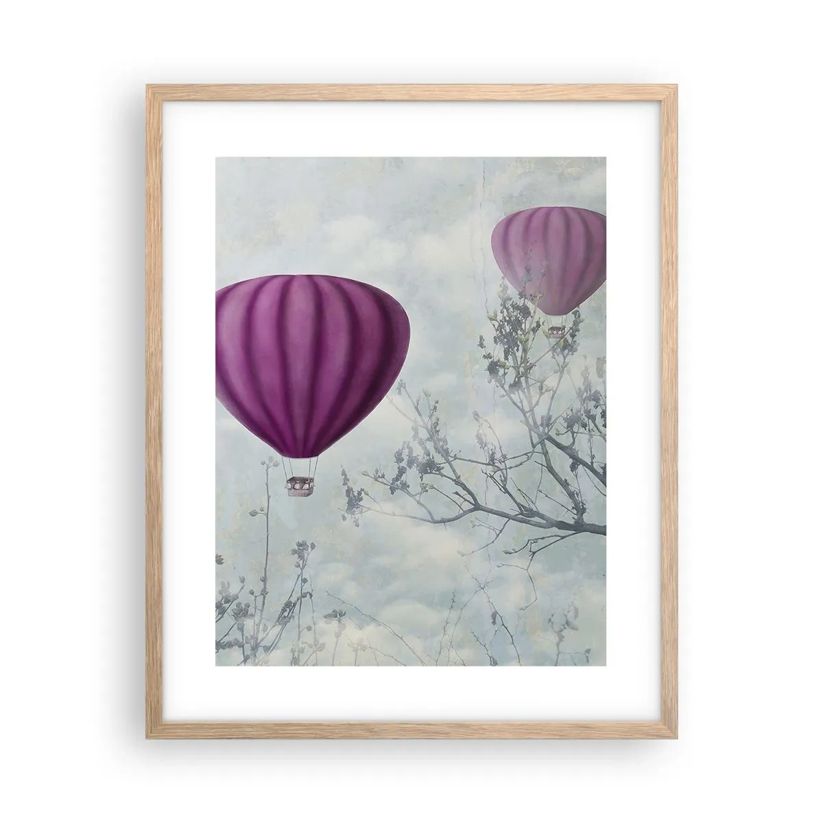 Poster in cornice rovere chiaro - Come navi nel cielo - 40x50 cm