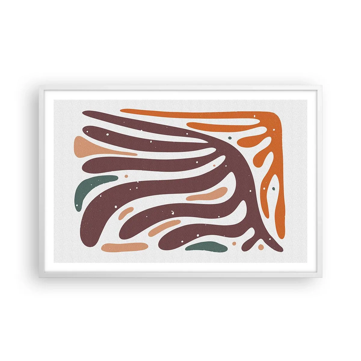 Poster in cornice bianca - Composizione organica raggiante - 91x61 cm