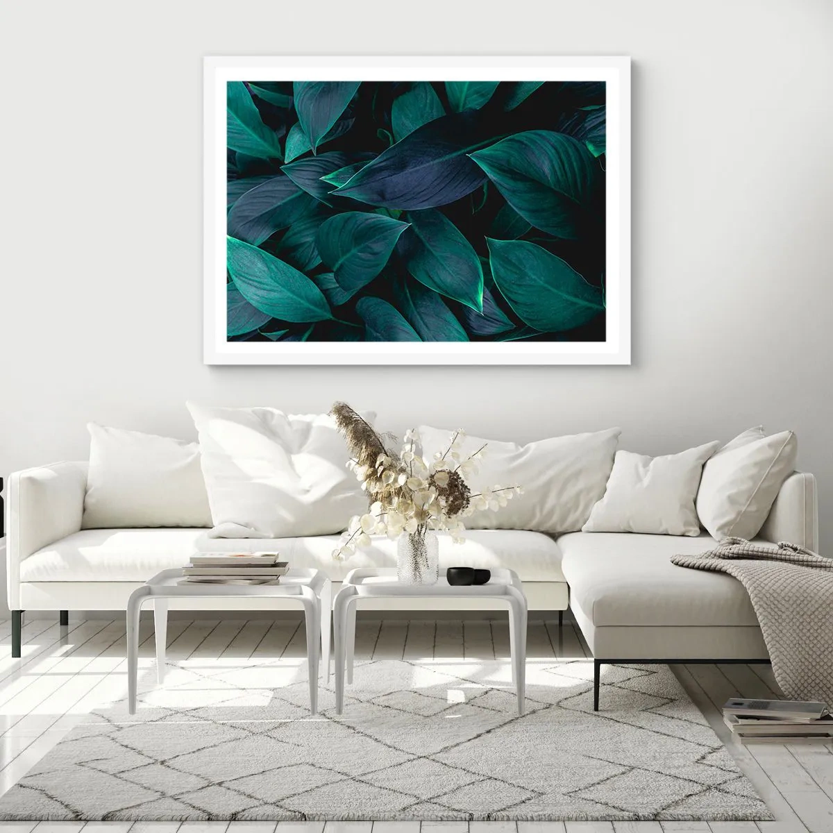 Poster in cornice bianca - Il verde puro - 50x40 cm